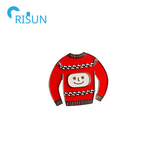 Pin de esmalte al por mayor con diseño de suéter navideño, insignia personalizada con logotipo para ropa de empresa, pin de solapa de esmalte con diseño de suéter 'Bah Humbug', regalo - Product Image 2