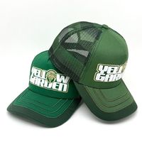 Gorra Trucker Snapback de Malla de Algodón Verde de Dos Tonos con Bordado 3D Puff y Logotipo Personalizado al por Mayor