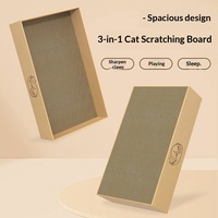 Conlun Boîte à gratter pour chat écologique à 2 niveaux, en carton ondulé robuste, double face, motif à carreaux