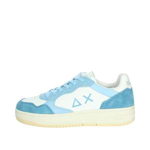 Sneakers per Bambini Sun68 Bianche e Azzurre Z35348T Scarpe di Tela alla Moda - Product Image 1