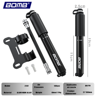 Pompe à vélo portable BOMB, mini pompe à air pour pneus de vélo, gonfleur de pneus en alliage d'aluminium, pompe manuelle, vente en gros
