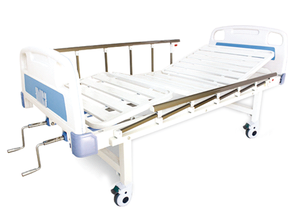 Медицинская кровать Longcare для больниц, обычная, ручная, с регулируемой высотой, с полосатым изголовьем из стали, модель YH-A16, для ухода за пациентами - Product Image 2