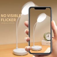 Lampe de bureau à col de cygne, lampe de lecture LED à col flexible, lampe de table rechargeable pour l'étude, le travail et l'utilisation au chevet