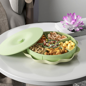Nordic Style Divided <b>Plastic</b> Snack <b>Box</b> Round 2.0-3.0L Eco-Friendly Household Candy Storage Container Living Room <b>Display</b> - Product Image 3
