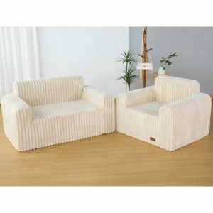 Canapé pouf japonais de luxe deux places moderne <span class=keywords><strong>en</strong></span> éponge haute densité, confortable, avec housse <span class=keywords><strong>en</strong></span> fausse fourrure amovible et compressible - Product Image 5