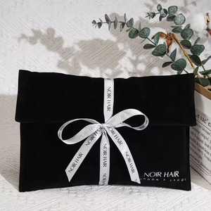 Pochette à rabat personnalisée en faux daim doux recyclable pour bijoux, vêtements, sacs à main, portefeuilles, chaussures, emballages de perruques et de cheveux en velours – Vente en gros - Product Image 1