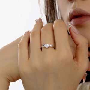 Dylam Simplicity Design <b>Dainty</b> Jewelry Manufacturer Sterling Silver Wedding Band Heart Shape 5A Zirconia Promise Engagement <b>Ring</b> - Product Image 4