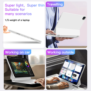Ifacemall Arabic New không dây thông minh Trackpad bàn phím từ ma thuật bàn phím cho ipad không khí thế hệ thứ 6/iPad pro13 12.9 inch - Product Image 6