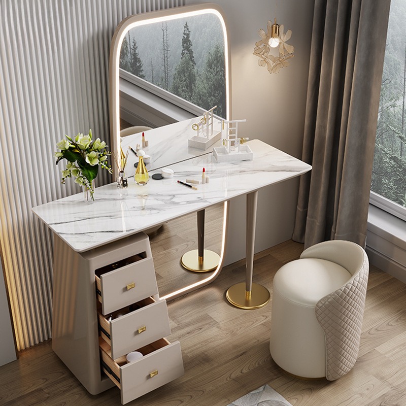 minimalist dressing table Modern Minimalist Dressing Table Set, Makeup Vanity Table Set with LED Smart Full Body Mirror, 3 Drawers and Cushioned Stool, Home Bedroom Makeup Vanity Table Stool Set : Amazon.ca: Home