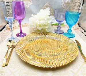 Assiette de présentation en verre doré de luxe, directement de l'usine, pour mariage et fête, à prix abordable - Product Image 2