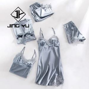 Ensemble de pyjama en dentelle pour femmes de haute qualité en gros, imprimé, ample, confortable, vêtements de maison, ensemble de pyjama respirant pour femmes - Product Image 1