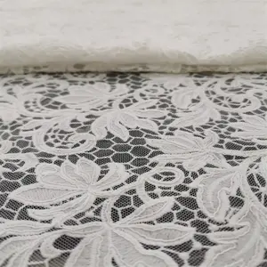 2024 Hot selling item, heavy industry water-soluble lace French Luxury wedding lace, Swiss Guipure dress lace fabric