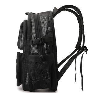Cross-border Custom Hollow-out Multi-pocket <b>Backpack</b> Large Capacity Student Mesh <b>Backpack</b> <b>Computer</b> Bag Travel Beach Bag - Product Image 2