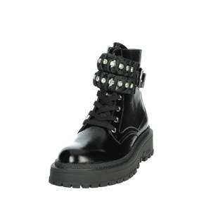 Bottines pour femmes Liu-Jo en cuir noir avec boucle en strass et semelle épaisse - Product Image 6