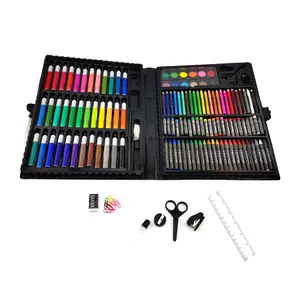 150pcs 아트 드로잉 세트 그림 다기능 물 색깔 연필 어린이 성인을위한 뜨개질 문구 세트