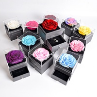 Pour Amazon exclusif carré naturel préservé fleur boîte à bijoux pour collier pendentif affichage pour la Saint-Valentin