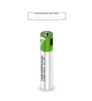بطارية ليثيوم قابلة لإعادة الشحن عبر USB بجهد 1.5 فولت وتيار 3 أمبير للإلكترونيات الاستهلاكية، منفذ Type-C للشحن السريع، عبوة من بطاريتين مع قفل بكلمة مرور