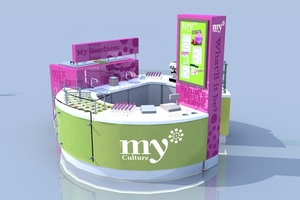 Quiosco de helado enrollado de madera maciza para centro comercial, diseño de quiosco de yogur helado de autoservicio, carrito de <span class=keywords><strong>helados</strong></span> y paletas, quiosco pequeño en venta - Product Image 4