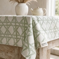 Nappe en cannage tissée en polycoton imprimée, style naturel pour événements d'automne, hôtels et mariages personnalisés