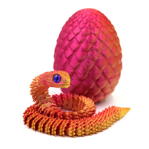Set de Figuras Articuladas de Serpiente Víbora y Huevo Impresas en <span class=keywords><strong>3D</strong></span>, Caja Sorpresa Gashapon para Regalos - Product Image 2