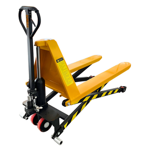 Gunting tangan truk palet, 1 Ton 1.5 Ton pompa angkat tinggi Manual Jack palet dengan roda merah - Product Image 1