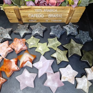 Prix <span class=keywords><strong>de</strong></span> gros : Artisanat <span class=keywords><strong>de</strong></span> guérison en cristal naturel (Quartz <span class=keywords><strong>rose</strong></span>, Obsidienne dorée, Citrine) avec sculpture étoile en cristal, en matériaux mixtes, pour cadeaux - Product Image 4