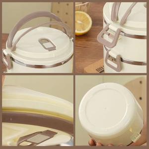 Boîte à lunch cylindrique 301-500 ml avec couvercle en plastique isolé pour adultes, couleur standard - Product Image 1