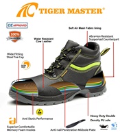Calzado de Seguridad para Hombre OEM con Protección para los Pies, Certificación CE ENISO 20345, Puntera de Acero Antipinchazos, Cuero Vacuno Negro, Suela de PU Antideslizante y Resistente al Aceite