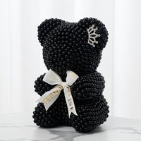 Ours en peluche rose perlé brillant, coffret cadeau, prix de gros, fleur artificielle, ours en rose à bulles de diamant