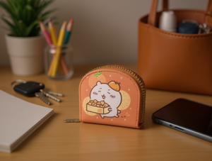 Portamonete a Mezzaluna con Pompon Cartoon, 5 Pollici, Chiusura a Cerniera, Mini Portafoglio Unisex - Product Image 2