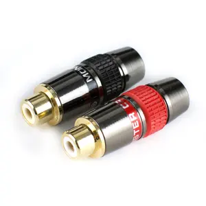 Metal Exquisite Attractive RCA Female Solder Coax Audio Video Jack Adapter Wire Cable gold-plated RCA Connector
