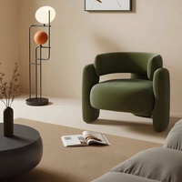 Fauteuil de loisirs en velours de style nordique minimaliste, forme unique, fauteuil d'appoint décoratif, fauteuil simple rembourré pour la maison et l'hôtel