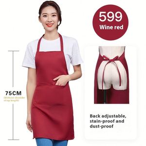 Tablier de cuisine réglable noir avec 2 poches pour femmes et hommes, idéal pour la cuisine, le nettoyage et les événements (Noël, restauration) - Product Image 3