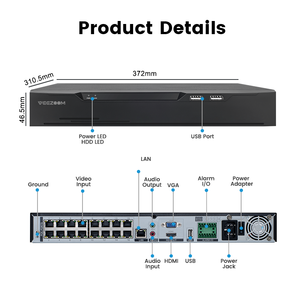 OEM ODM 8MP 12TB <strong>Network</strong> Video <strong>Recorder</strong> 16CH PoE NVR with Smart P2P Remote View &amp; HD 4K H.265 Smart Playback - Product Image 6