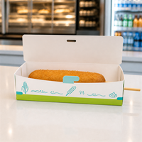 Boîte à hot-dogs pliable avec revêtement à base d'eau, logo personnalisé imprimé, emballage alimentaire jetable résistant à la graisse, usine chinoise