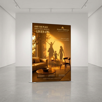 Boîte à lumière LED en tissu SEG en aluminium autoportante personnalisée, modulaire, connectable sans outil, rétroéclairée, extensible, en PVC pour mur