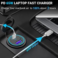 Chargeur de voiture 83W 12V, prise de charge USB 65W PD Type C 18W QC3.0, interrupteur étanche pour bateau, camping-car, camion