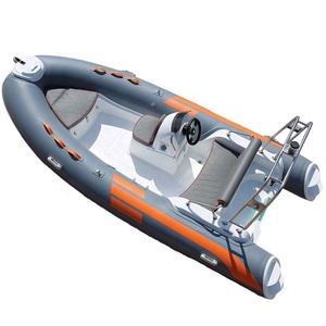 Thuyền cao tốc thể thao RIB Hypalon 4,3m (14ft) đạt chứng nhận CE, thân vỏ sợi thủy tinh, chất liệu PVC, mới, kèm động cơ, sản xuất tại Trung Quốc - Product Image 2