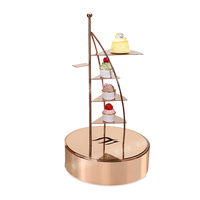 Supports de présentation de nourriture pour buffet, design moderne en acier inoxydable, carrés, élégants, pour mariage, traiteur, desserts