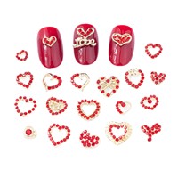 Strass DN Nail Gem-s, Diamants en Cristal de Luxe Rouge Scintillant, Décorations 3D pour Ongles, Bijoux DIY, Breloques Métalliques pour Manucure et Artisanat
