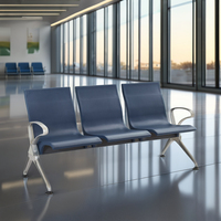 Chaises d'attente multi-places en cuir PU sur mesure pour hôpitaux, écoles et aéroports, avec cadre métallique durable - Design moderne, garantie 5 ans
