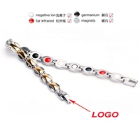 Excellent Bracelet Bio Énergétique en Acier Inoxydable pour la Santé, avec Ions Négatifs, Tourmaline, Aimant et Pierre Énergétique au Germanium