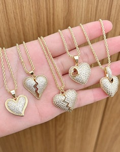 Collar con Colgante de Corazón, Joyería de Moda Chapada en Oro de 18k con Circonitas, Regalo de Aniversario para Mujer - Product Image 5