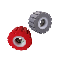Machine à plaquer les chants transportant la roue de pression roue en caoutchouc dentée à rouleaux diagonaux accessoires de travail du bois lisse roue d'alimentation