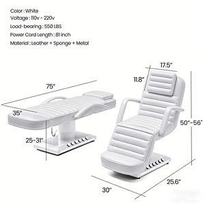Cama de Belleza Moderna y Lujosa para Salón, con Reposabrazos, Respaldo Ajustable y Luz LED, para Spa de Lujo - Product Image 6