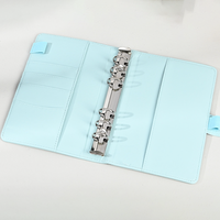 Moderner PU-Leder A5 Ringbuch-Einband mit Kartenfächern Nachfüllbarer 6-Ring Planer Organizer für Büro & Schule