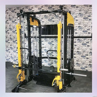 Machine Smith multifonction 4-en-1 avec crossover de câbles et rack de musculation pour entraînement de force en salle de sport