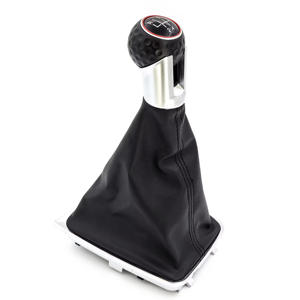 Perilla de cambio automático, cubierta de botas de cuero, perilla de cambio de marchas negra con cubierta antipolvo para VW <span class=keywords><strong>Golf</strong></span> <span class=keywords><strong>7</strong></span> A7 MK7 para GTI GTD - Product Image 1