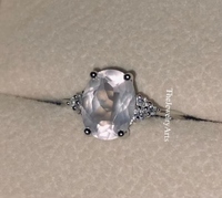 Bague en quartz rose naturel, argent sterling 925, pierre précieuse ovale, bijoux de mariage, cadeau élégant pour femmes