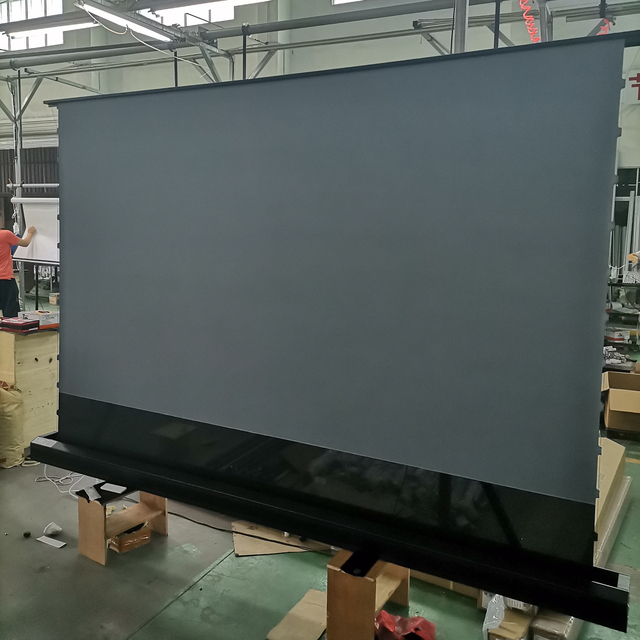 TELON Home Use 133" T-Prism SBSP Floor Rising ALR Projector Screen UST Motorized Floor Rising Projector Screen